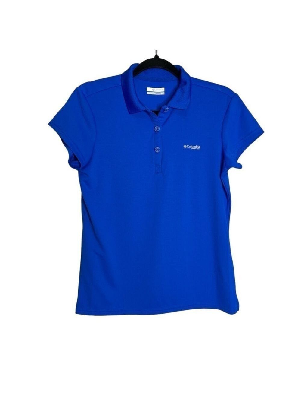 Columbia PFG Blue Short Sleeve Polo Shirt, Size M